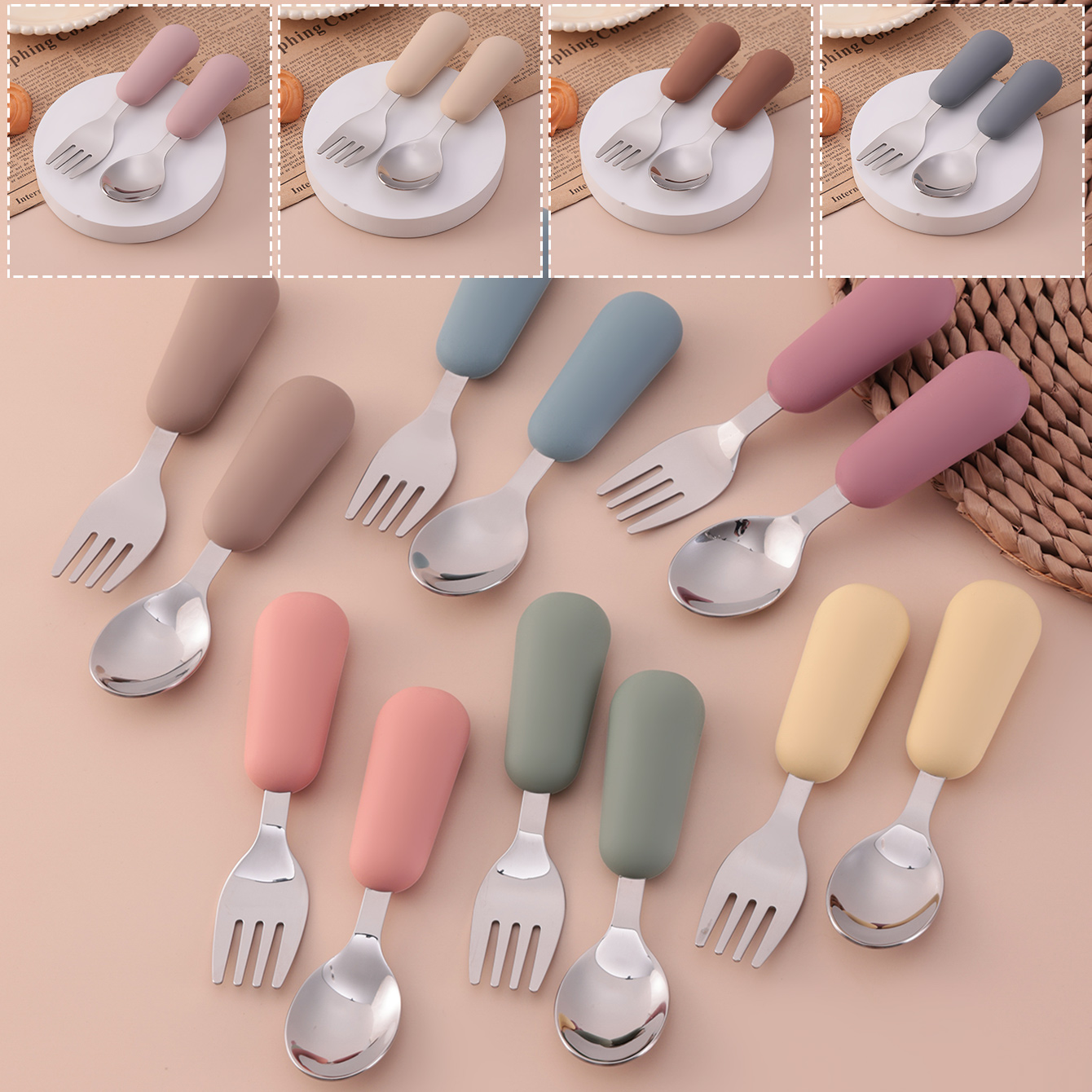Baby Food Lunch - Couleur enfants 2 pièces fourchette cuillère