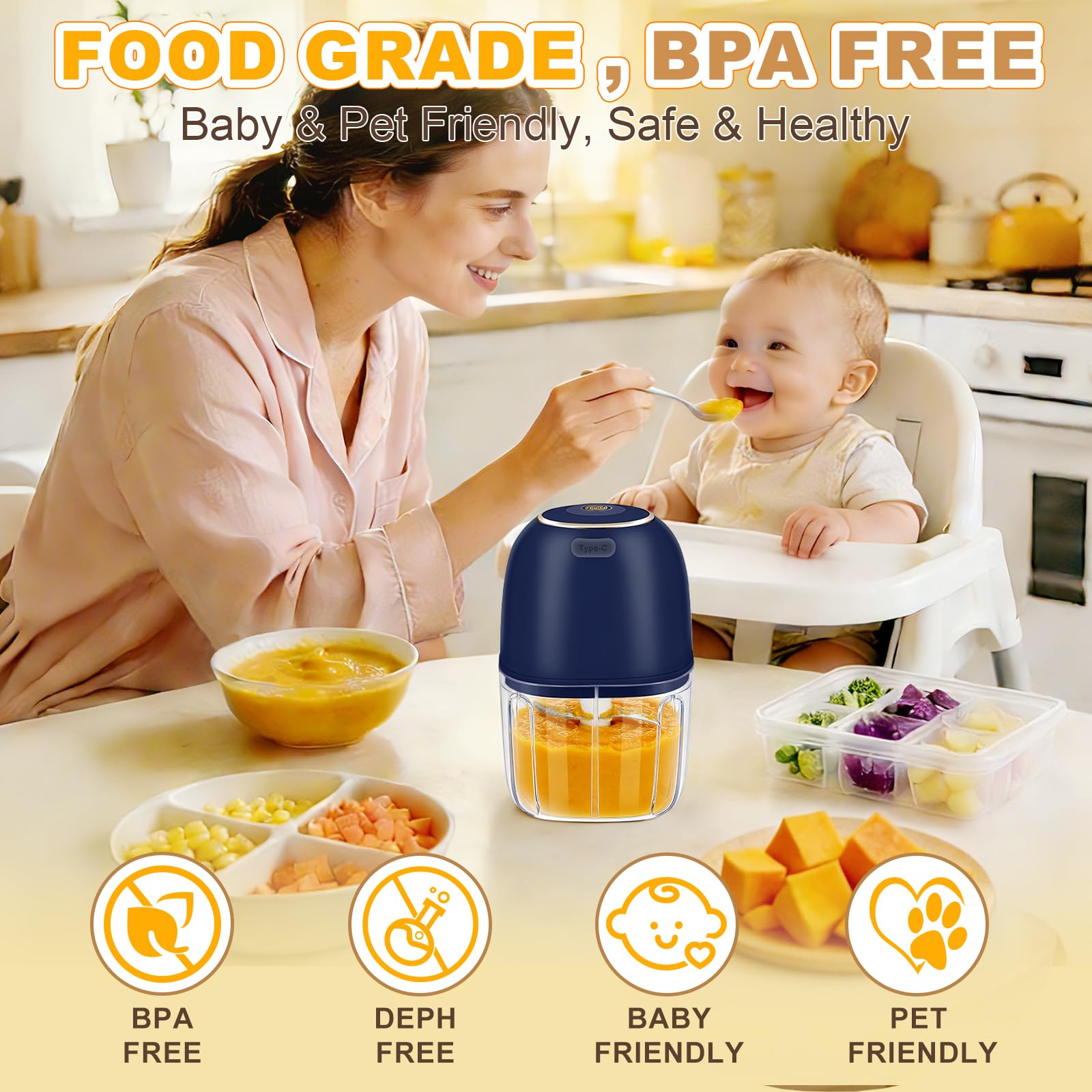 Baby Food Chopper - Hachoir à ail électrique, mini robot
