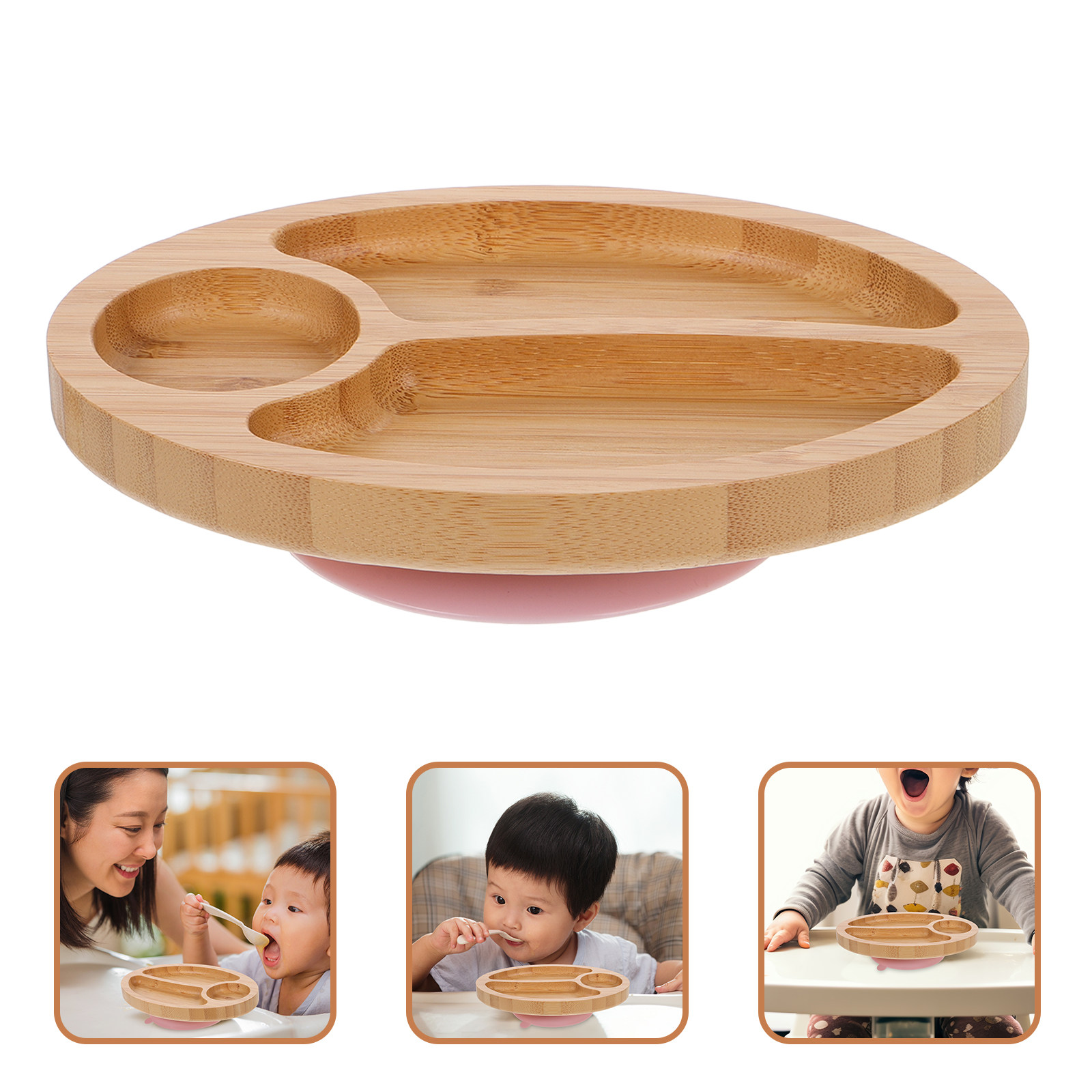 Plate Suction Toddler - Assiette à ventouse en bambou divisée
