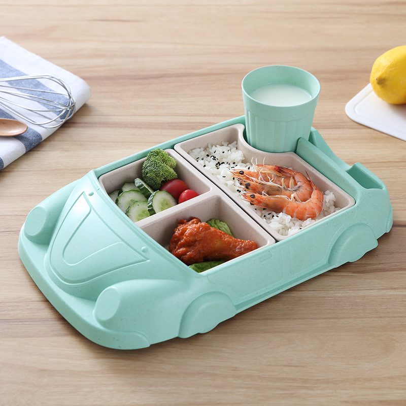 Baby Food With Fiber - Assiette Compartimentée Créative en Fibre de