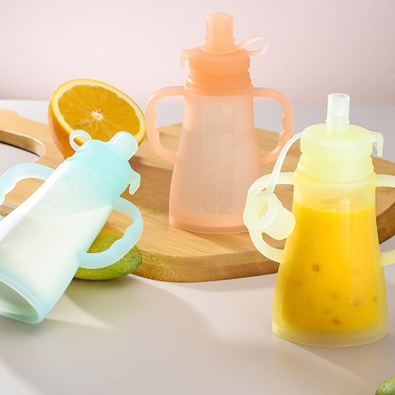 Baby Food Pouches Reusable - Sac de rangement Portable en Silicone