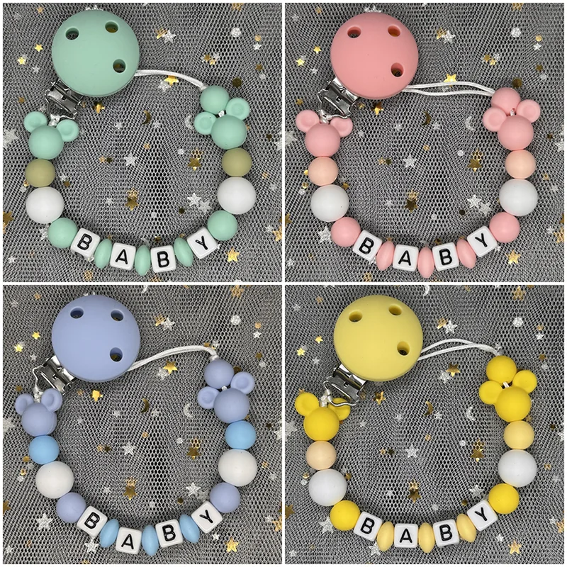 Baby Food Teether - Attache-tétine personnalisée avec nom pour bébé,