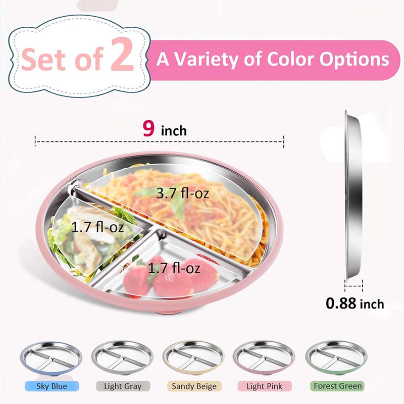 Assiette en acier inoxydable a - Plate Suction Toddler avis et prix