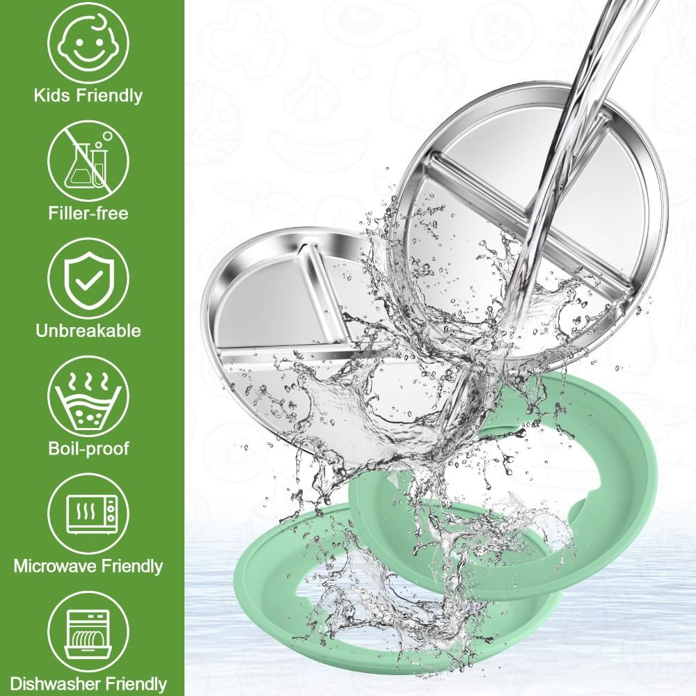 Assiette pour enfants en acier - Plate Suction Toddler avis et prix